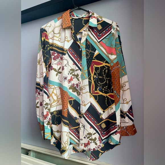 Floral/Paisley Design Button Down Blouse - Zara - Picture 1 of 2